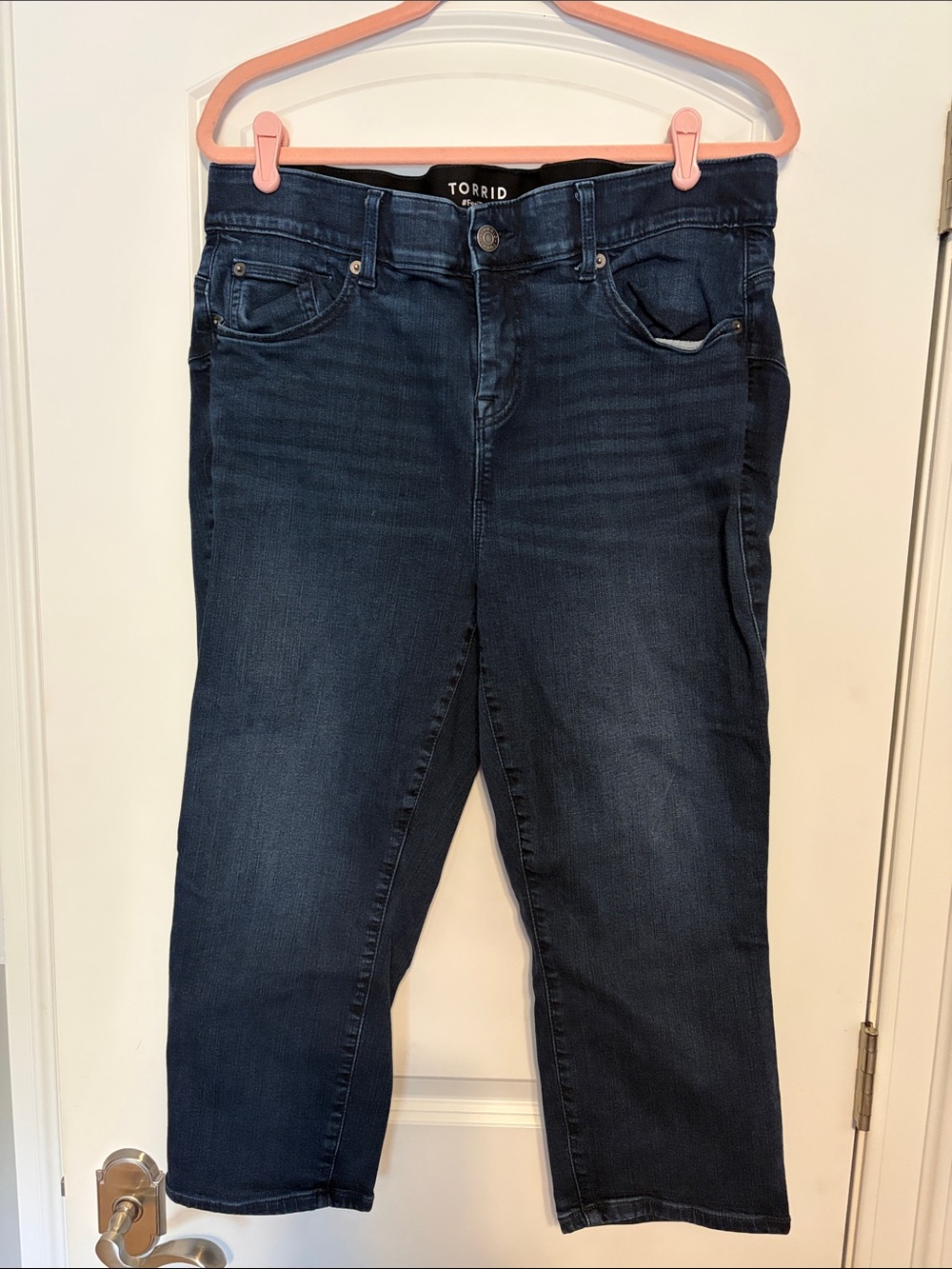 torrid Dark Indigo Cropped Straight Leg Jeans